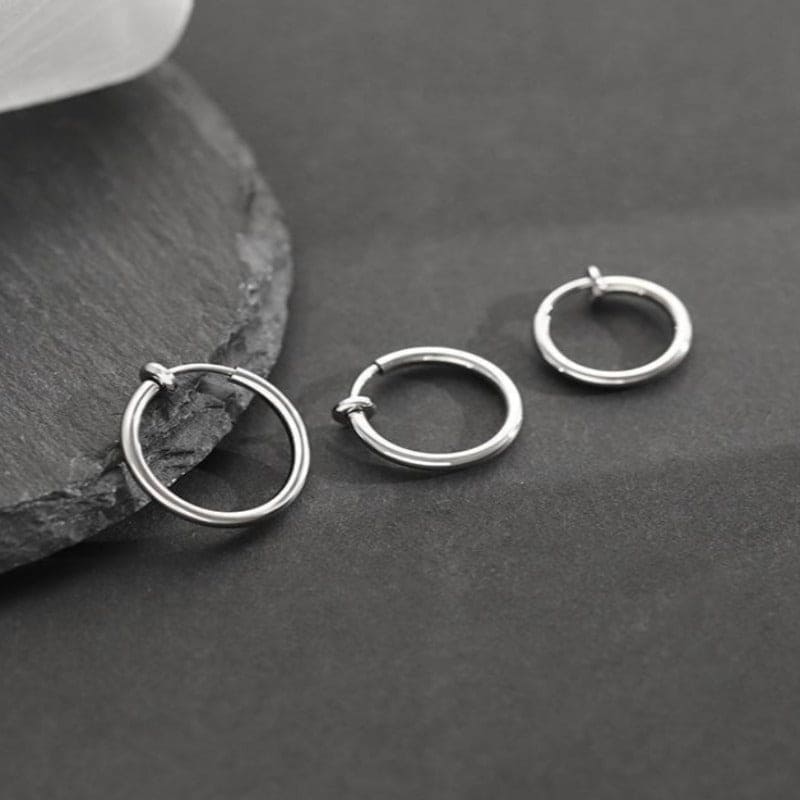Silver Hoop Clip-on Earrings